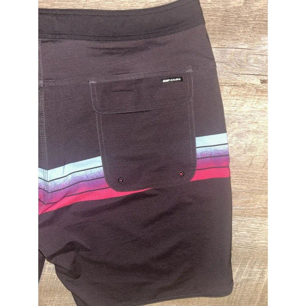 Rip Curl Mirage Surf Revival Boardshorts Mens 36  Retro Neon Stripe Swim Trunks